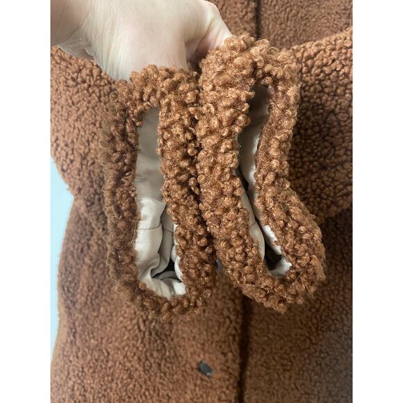 J. CREW COAT TEDDY SHERPA BROWN MEDIUM - Picture 10 of 15